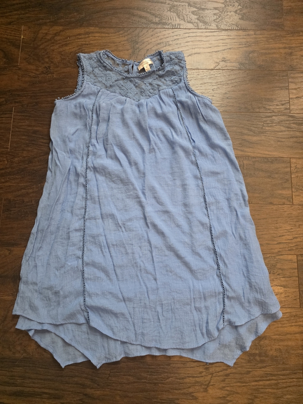 JohnPaulRichard Light Blue Lace Yoke Mini Dress